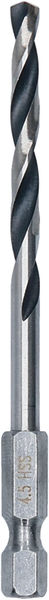 BOSCH Metal HSS Spiralbohrer, 4,5 x 47 x 87 mm, HEX 1/4“ Schaft