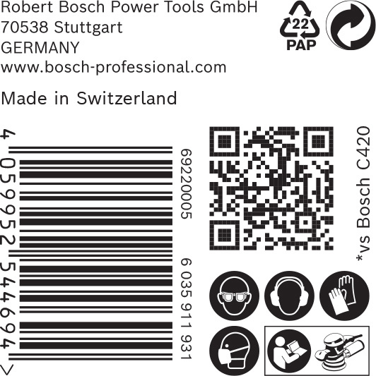 BOSCH EXPERT C470 Schleifscheibe, 125mm, K220, Multilochung, 50-tlg. BOSCH EXPERT C470 Schleifscheibe, 125mm, K220, Multilochung, 50-tlg.