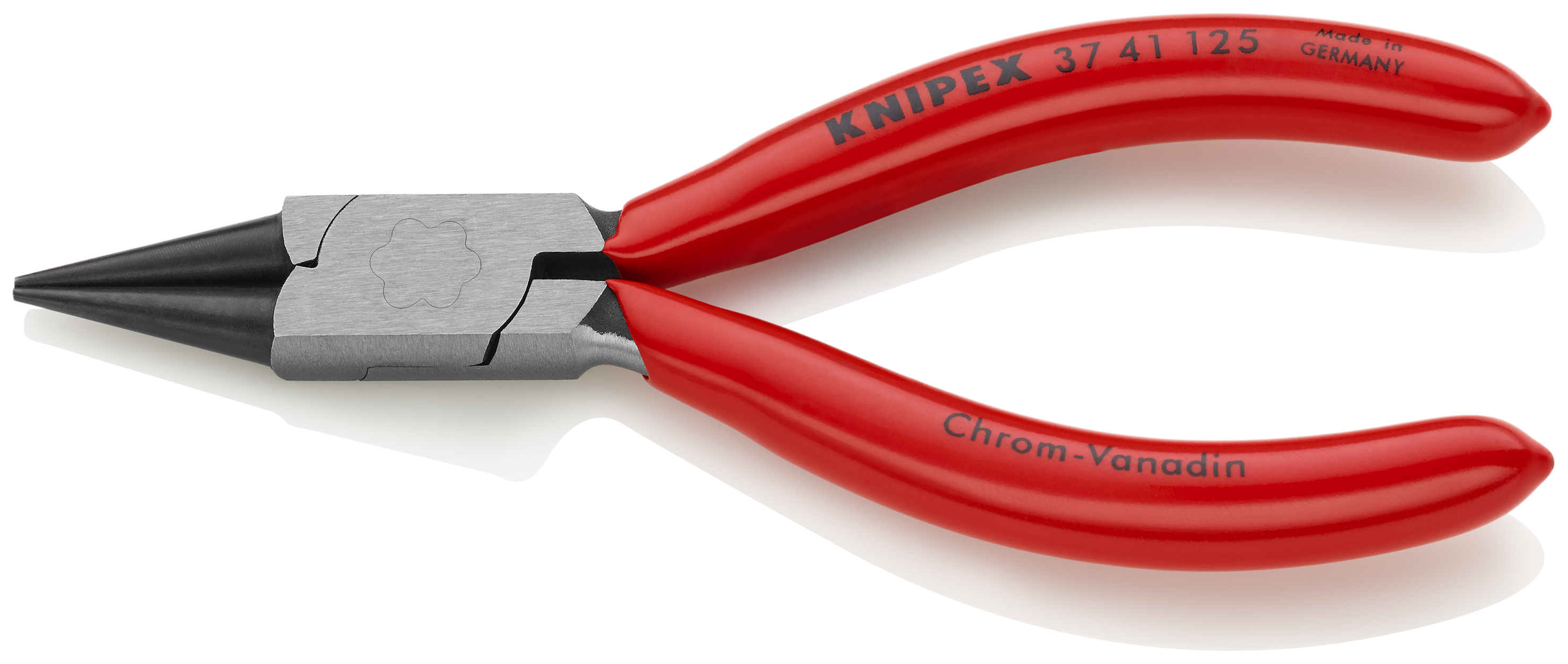 KNIPEX KNIPEX 37 41 125 Greifzange für Feinmechanik 125 mm schwarz atramentiert mit Kunststoff überzogen poliert