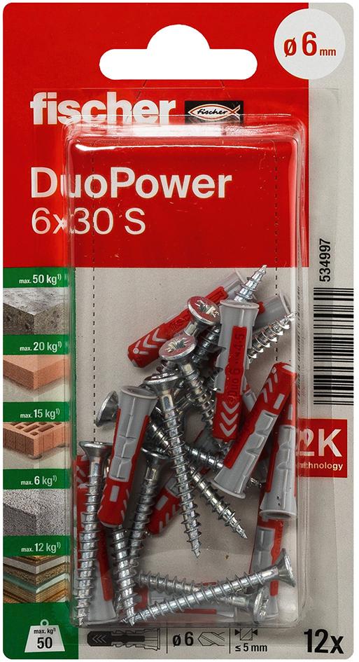 FISCHER 2-K-Dübel DuoPower 6x30 S