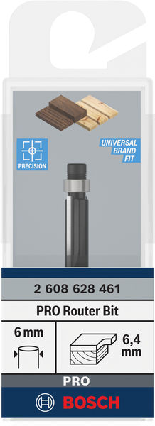 BOSCH PRO Bündigfräser mit untenlieg. Führungskugellager, Ø 6,4 x L 16,2, Schaft 6 mm BOSCH PRO Bündigfräser mit untenlieg. Führungskugellager, Ø 6,4 x L 16,2, Schaft 6 mm