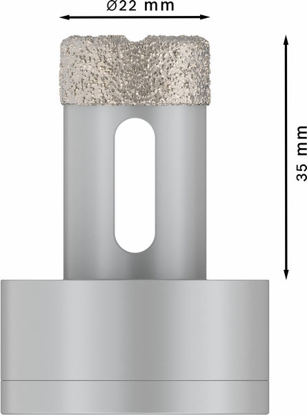 BOSCH PRO Ceramic dry Trockenbohrkrone, 22 x 35 mm, X-Lock