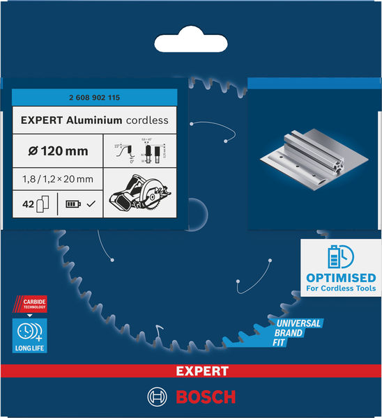 BOSCH EXPERT Aluminium Kreissägeblatt, 120x20 mm, Z42 BOSCH EXPERT Aluminium Kreissägeblatt, 120x20 mm, Z42