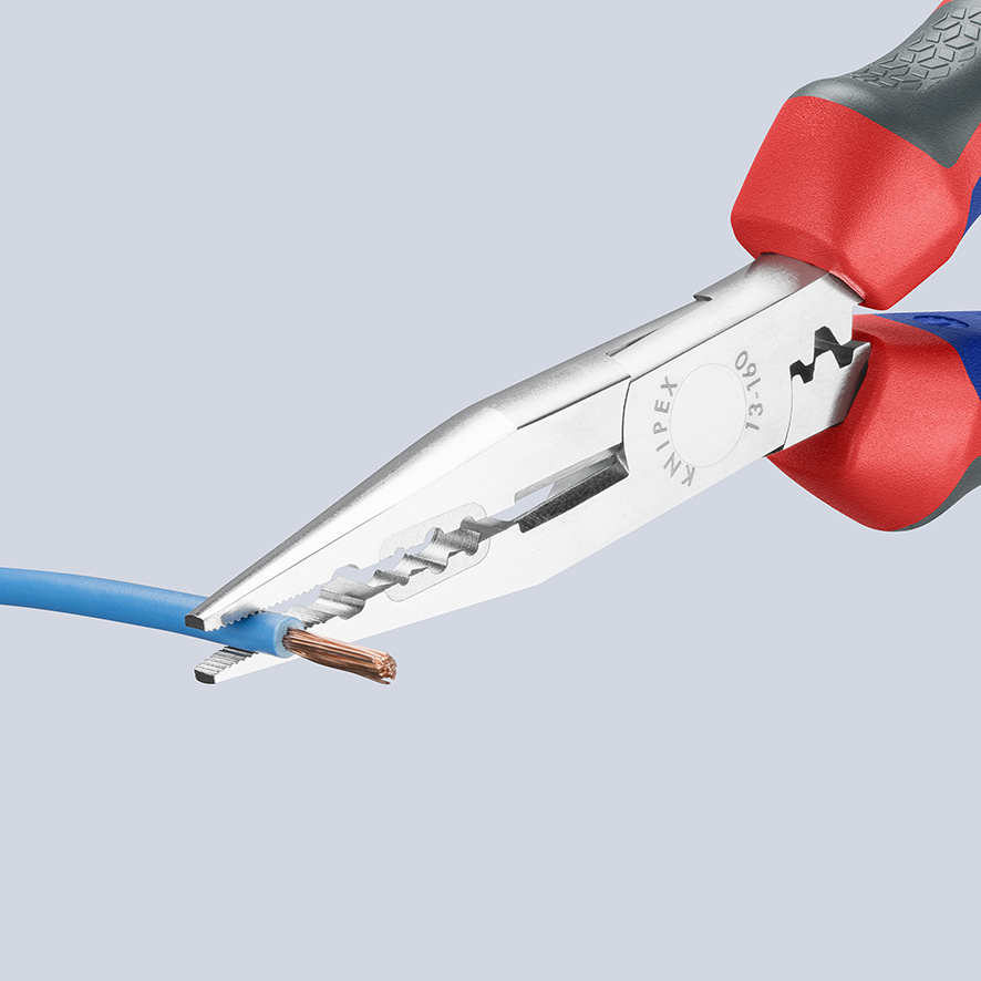 KNIPEX KNIPEX 13 05 160 Verdrahtungszange 160 mm verchromt gummierter Griff