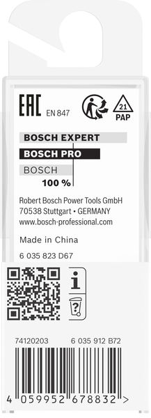 BOSCH PRO Bündigfräser, obenliegendes Führungskugellager, Ø 1/2" x L 3/8", Schaft 1/4"