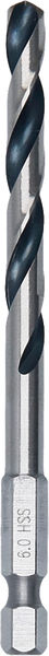 BOSCH Metal HSS Spiralbohrer, 6 x 57 x 98 mm, HEX 1/4“ Schaft