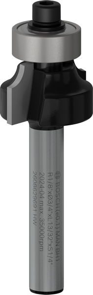 BOSCH PRO Abrundfräser, R 1/8", Schaft 1/4" BOSCH PRO Abrundfräser, R 1/8", Schaft 1/4"