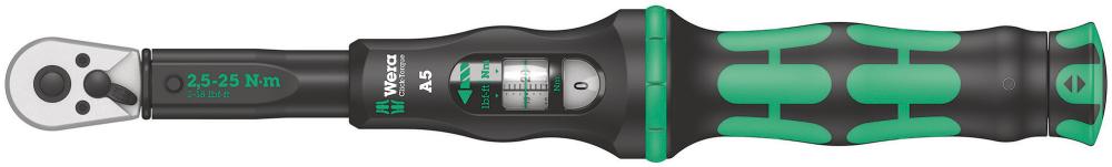 WERA Click-Torque A 5 Drehmomentschlüssel mit Umschaltknarre, 2,5-25 Nm, 1/4" WERA Click-Torque A 5 Drehmomentschlüssel mit Umschaltknarre, 2,5-25 Nm, 1/4"
