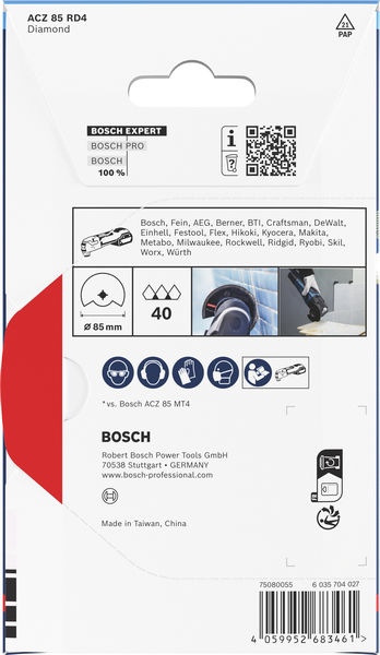 BOSCH EXPERT ACZ 85 RD4 Grout Segment Blade, 85 mm BOSCH EXPERT ACZ 85 RD4 Grout Segment Blade, 85 mm