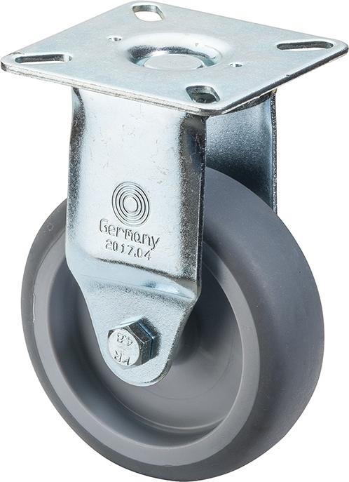 BS ROLLEN Bockrolle 75mm,A310 Platte,Gummirad,GL A310.A80.075