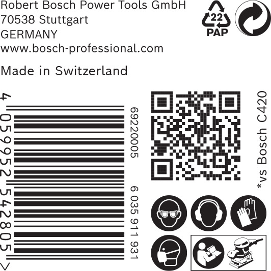 BOSCH EXPERT C470 Schleifblatt, 115x230mm, K40, 14 Löcher, 50-tlg.