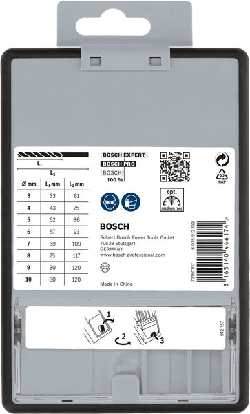 BOSCH PRO Wood Holzspiralbohrer Set. 8-tlg.