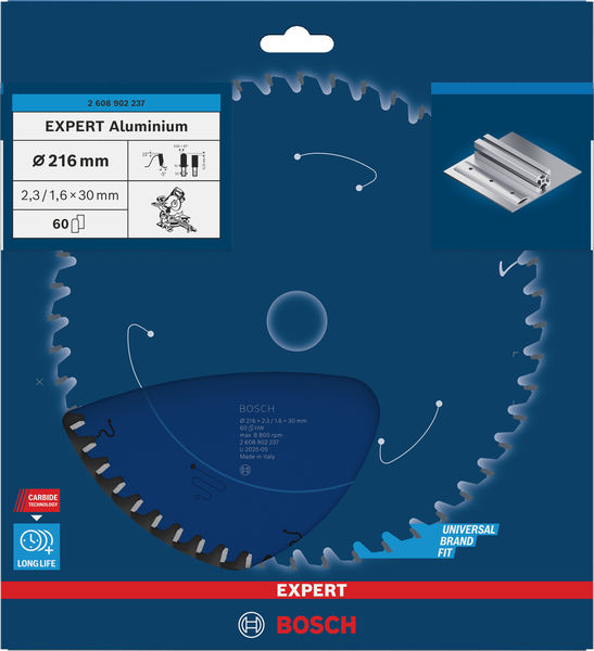 BOSCH EXPERT Aluminium Kreissägeblatt, 216x30 mm, Z60