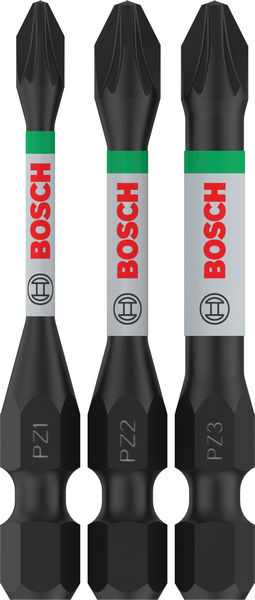 BOSCH PRO Pozidriv Impact Bit Set, PZ1, PZ2, PZ3, 55 mm, 3-tlg.