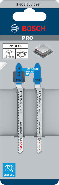 BOSCH PRO Metal curve T118EOF Stichsägeblatt, 83 mm, 2-tlg.