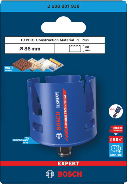 BOSCH EXPERT Construction Material Power Change Plus Lochsäge, 86 x 60 mm BOSCH EXPERT Construction Material Power Change Plus Lochsäge, 86 x 60 mm