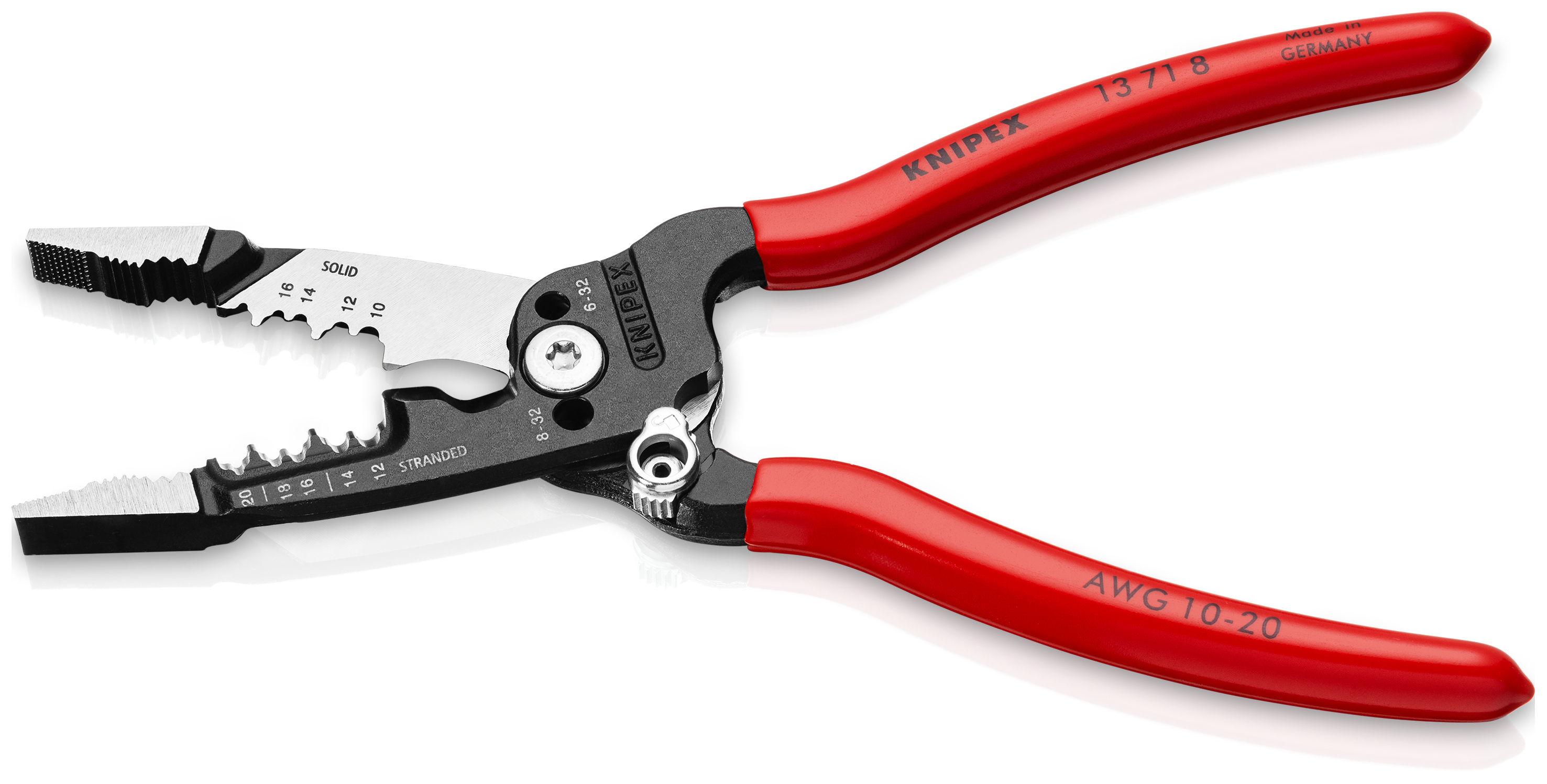KNIPEX KNIPEX 13 71 8 WireStripper Multifunktions-Elektrikerzangen amerikanisches Modell 200 mm schwarz atramentiert mit Kunststoff überzogen poliert
