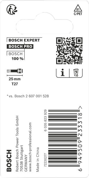 BOSCH PRO Torx Impact Bit, T27, 25 mm, 2-tlg. BOSCH PRO Torx Impact Bit, T27, 25 mm, 2-tlg.