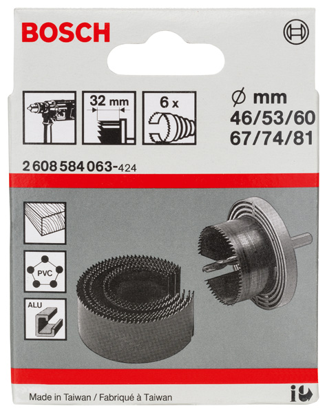 BOSCH Lochsägen-Set, 6-tlg., 46-81 mm