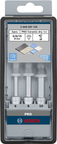 BOSCH PRO Ceramic dry Bohrer-Set, 6 x 33, 8 x 33, 10 x 33 mm, 3-tlg.