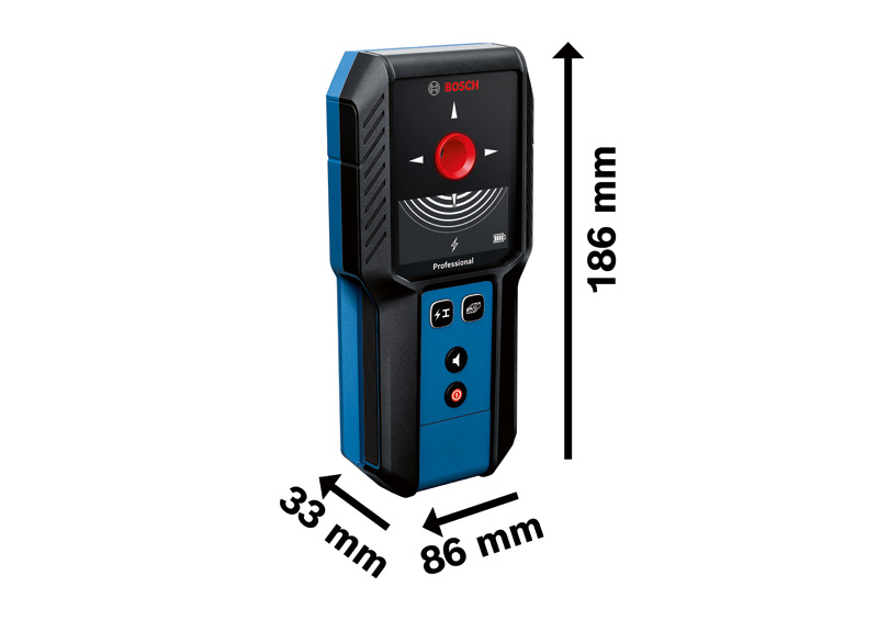 BOSCH Ortungsgerät GMS 120-27 mit Tasche, BA 3.7V 1.0Ah A und USB-C™-Kabel