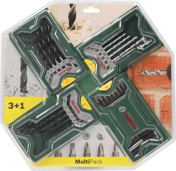 BOSCH Bohr- Schrauberbit-Set 3+1, Mini-X-Line, Metall-, Stein-, Holzbohrer, Bit-Set BOSCH Bohr- Schrauberbit-Set 3+1, Mini-X-Line, Metall-, Stein-, Holzbohrer, Bit-Set