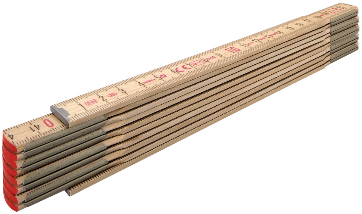 STABILA Holz-Gliedermaßstab Type 607 N-S, 2 m, schlanke Lättchen, naturfarben, metrische Skala STABILA Holz-Gliedermaßstab Type 607 N-S, 2 m, schlanke Lättchen, naturfarben, metrische Skala