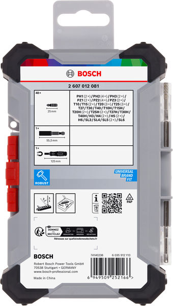 BOSCH Extra Hard Schrauberbitsatz, Display, 6x50 Teile BOSCH Extra Hard Schrauberbitsatz, Display, 6x50 Teile