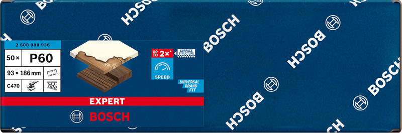 BOSCH EXPERT C470 Schleifblatt, 93x186mm, K60, 8 Löcher, 50-tlg. BOSCH EXPERT C470 Schleifblatt, 93x186mm, K60, 8 Löcher, 50-tlg.