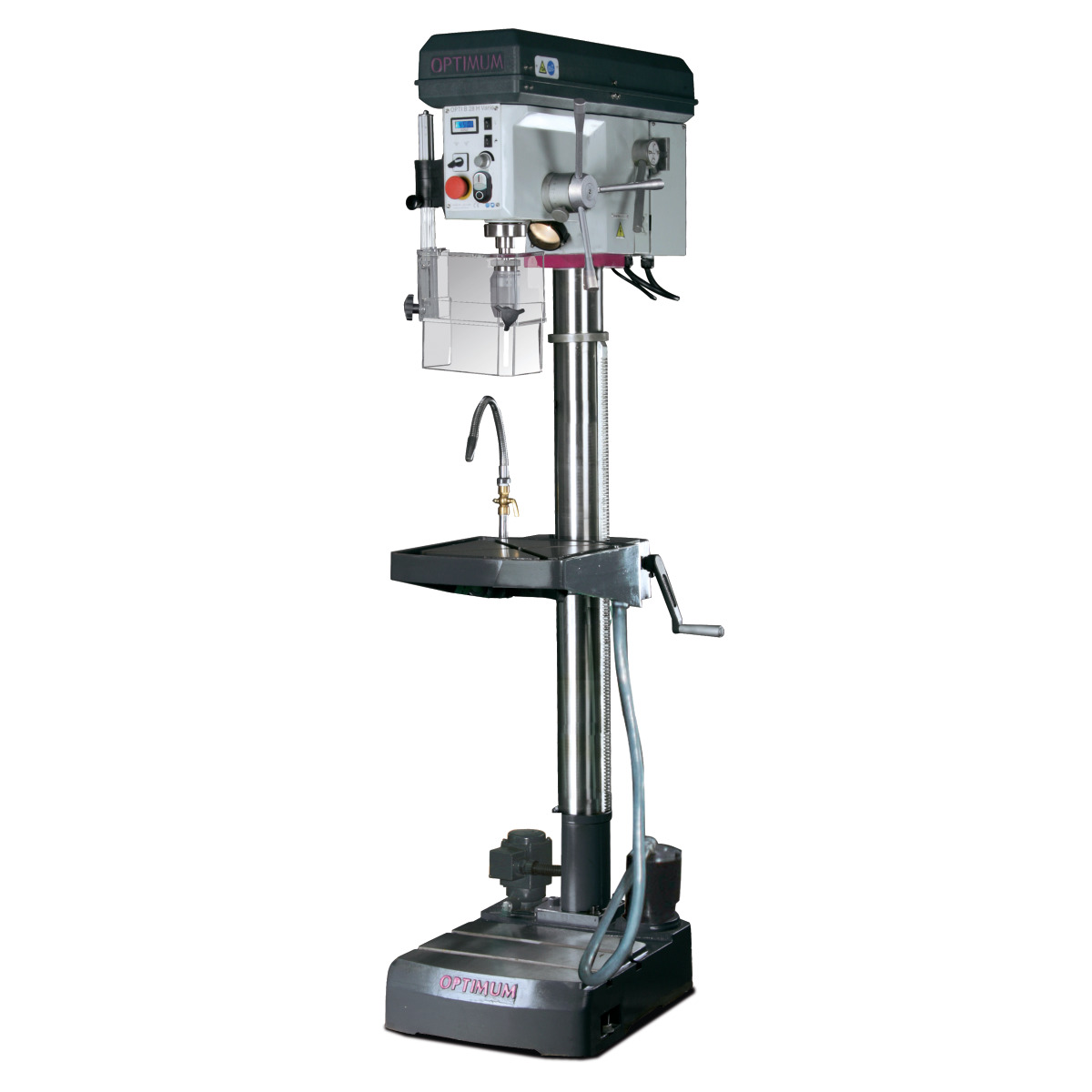 Optimum Stufenlose Säulenbohrmaschine mit Bohrmaschinenschraubstock OPTIdrill B 28HV Aktions-Set