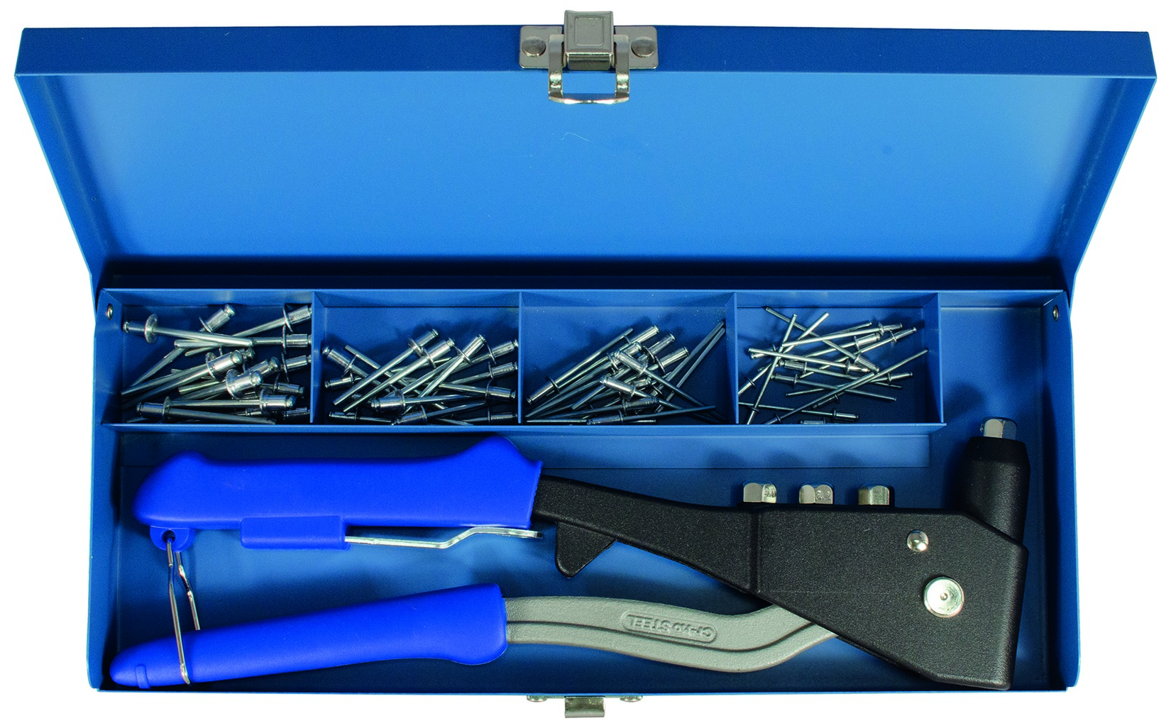 PROJAHN Profi Blindnietzangen-Set, 61-tlg. 1x Blindnietzange 395060 15x Blindniete Aluminium 2,4 x 6,0 mm 15x Blindniete Aluminium 3,2 x 6,5 mm 15x Blindniete Aluminium 4,0 x 6,5 mm 15x Blindniete Aluminium 4,8 x 6,5 mm PROJAHN Profi Blindnietzangen-Set, 61-tlg. 1x Blindnietzange 395060 15x Blindniete Aluminium 2,4 x 6,0 mm 15x Blindniete Aluminium 3,2 x 6,5 mm 15x Blindniete Aluminium 4,0 x 6,5 mm 15x Blindniete Aluminium 4,8 x 6,5 mm