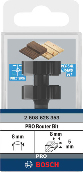 BOSCH PRO T-Nutfräser, Ø 25 x L 5, Schaft 8 mm BOSCH PRO T-Nutfräser, Ø 25 x L 5, Schaft 8 mm