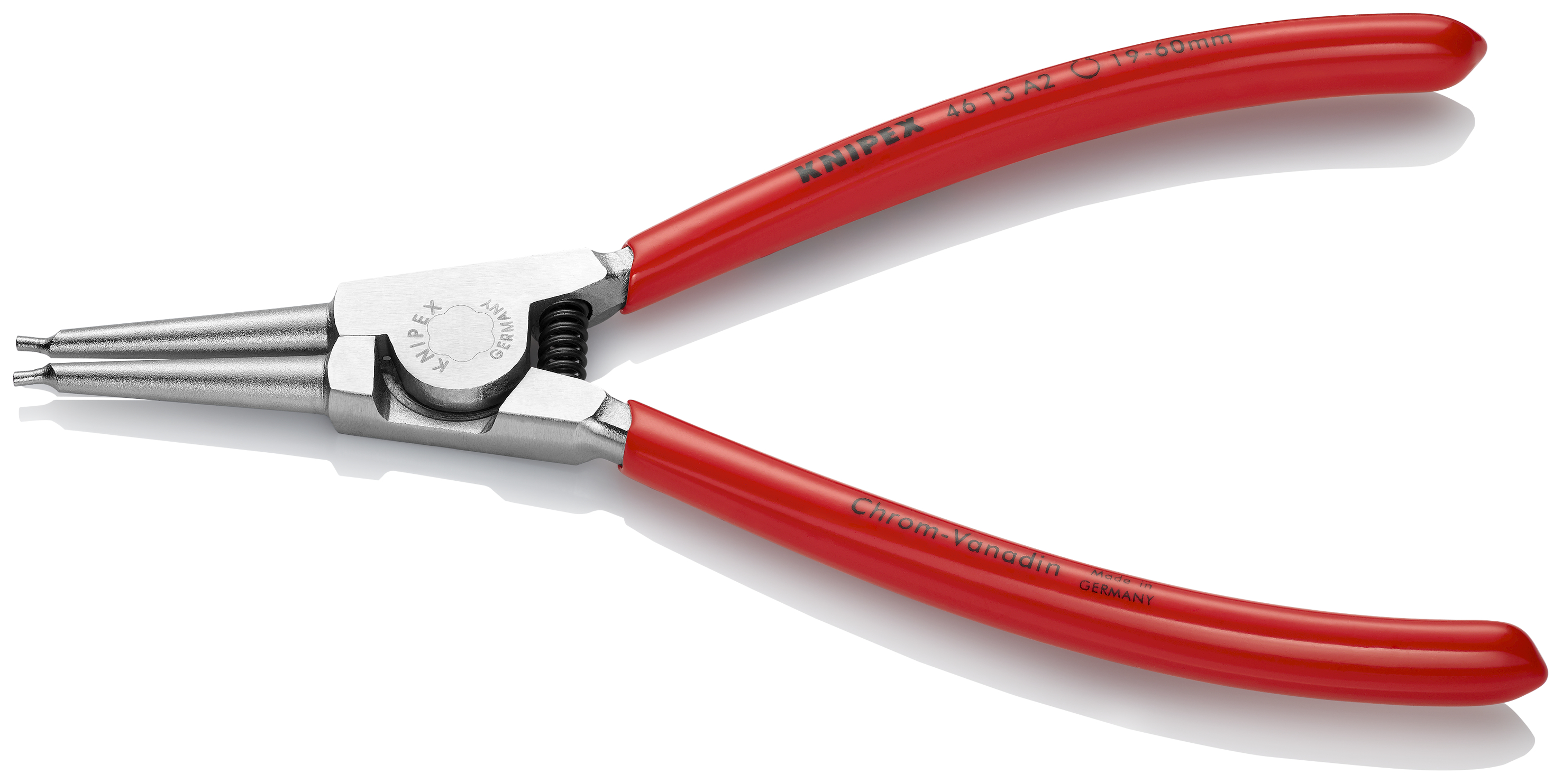 KNIPEX KNIPEX 46 13 A2 Sicherungsringzange für Außenringe auf Wellen 180 mm verchromt mit Kunststoff überzogen