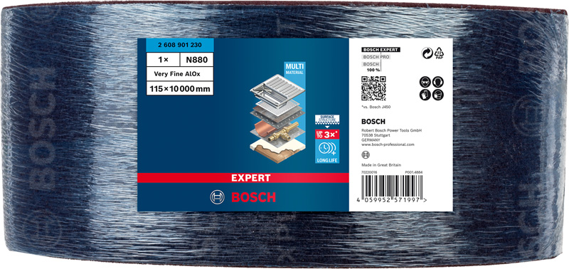 BOSCH EXPERT N880 Vliesrolle, 115x10mm, Sehr feines AlOx