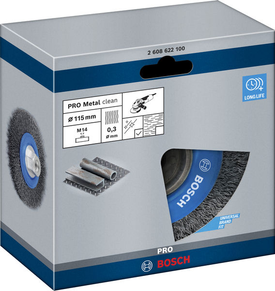 BOSCH PRO Metal clean Scheibenbürste, 115 x 0,3 mm, Gewinde