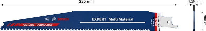 BOSCH EXPERT S1156XHM Multi Material Säbelsägeblatt, 3-tlg.