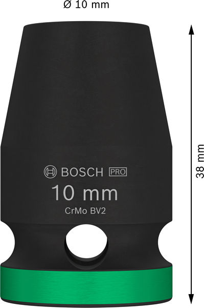 BOSCH PRO Impact Steckschlüsselsatz, 1/2", 10 mm, Standard BOSCH PRO Impact Steckschlüsselsatz, 1/2", 10 mm, Standard