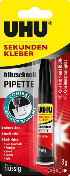 UHU UHU Sekundenkleber blitz-schnell 3g PIPETTE CONTROL flüssig