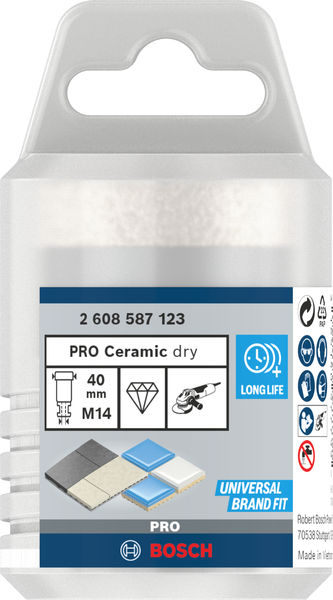 BOSCH PRO Ceramic Trockenbohrkrone, 40 x 35 x 14 mm