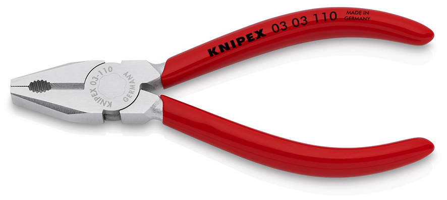 KNIPEX KNIPEX 03 03 110 Mini-Kombizange 110 mm verchromt mit Kunststoff überzogen