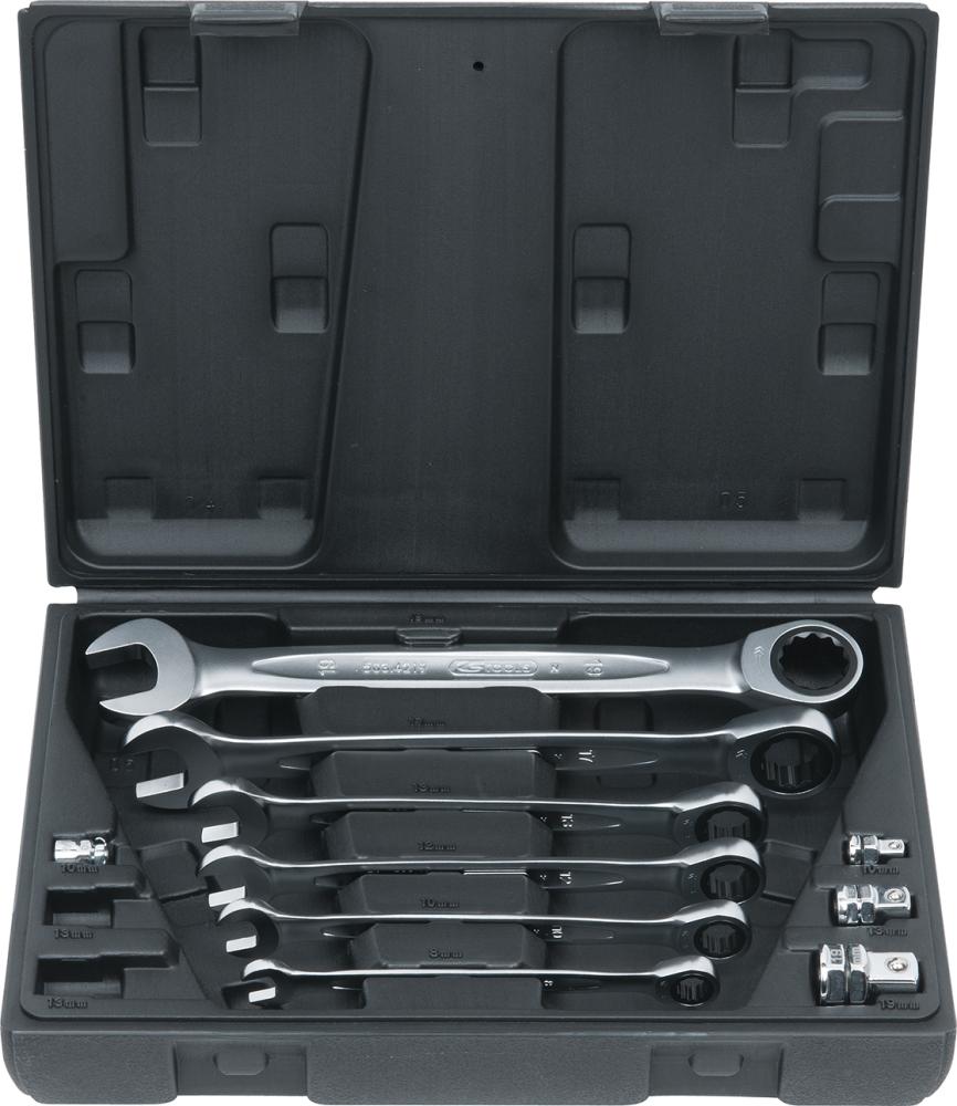 KSTools Ratschenschlüssel-Satz 10-teilig 8-19 mm gerade