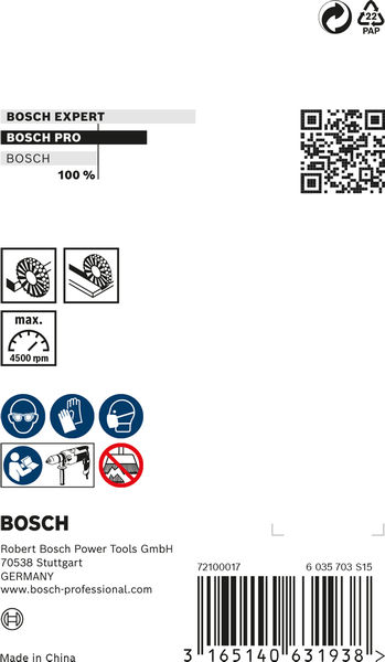 BOSCH PRO Metal heavy Scheibenbürste, gerader Schaft, 75 x 0,5 mm