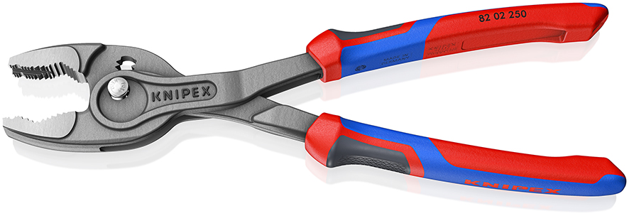 KNIPEX KNIPEX 82 02 250 TwinGrip® Front- und Seitengreifzange 250 mm grau atramentiert mit Comfort-Griffen poliert