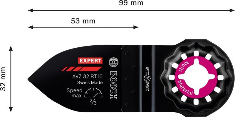 BOSCH EXPERT Sanding Finger Fine AVZ 32 RT10 Schleifplatte für Multifunktionswerkzeuge, 32 x 50 mm
