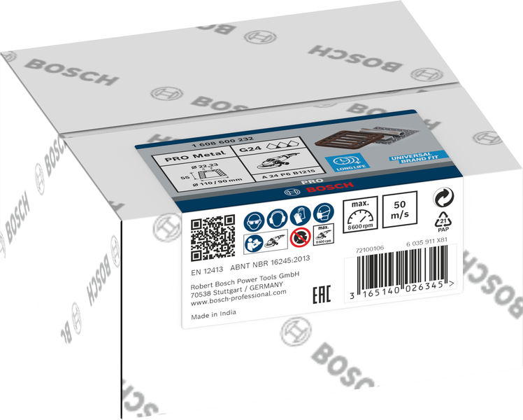 BOSCH PRO Metal Konischer Schleiftopf, 90 x 110 x 55 mm, K24