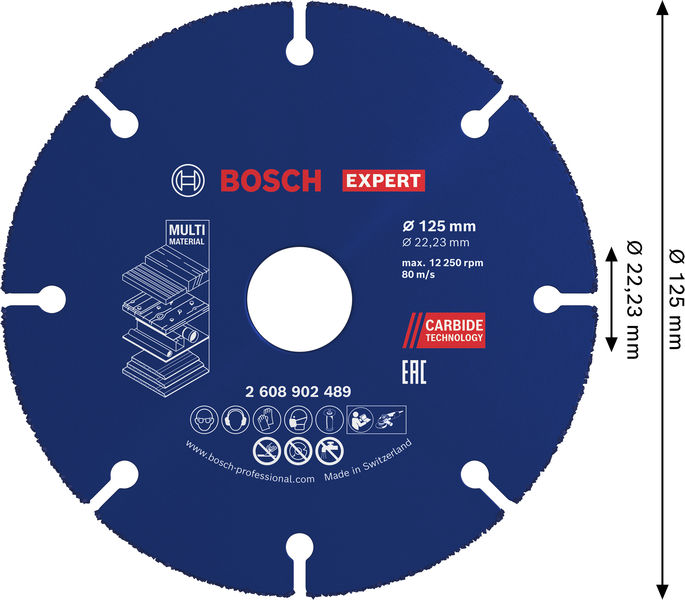 BOSCH EXPERT Multi Material Carbide-Trennscheibe, 125 x 22,23 mm