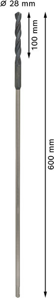 BOSCH PRO Wood HSS Installationsbohrer, 14 x 100 x 600 mm, SDS plus BOSCH PRO Wood HSS Installationsbohrer, 14 x 100 x 600 mm, SDS plus