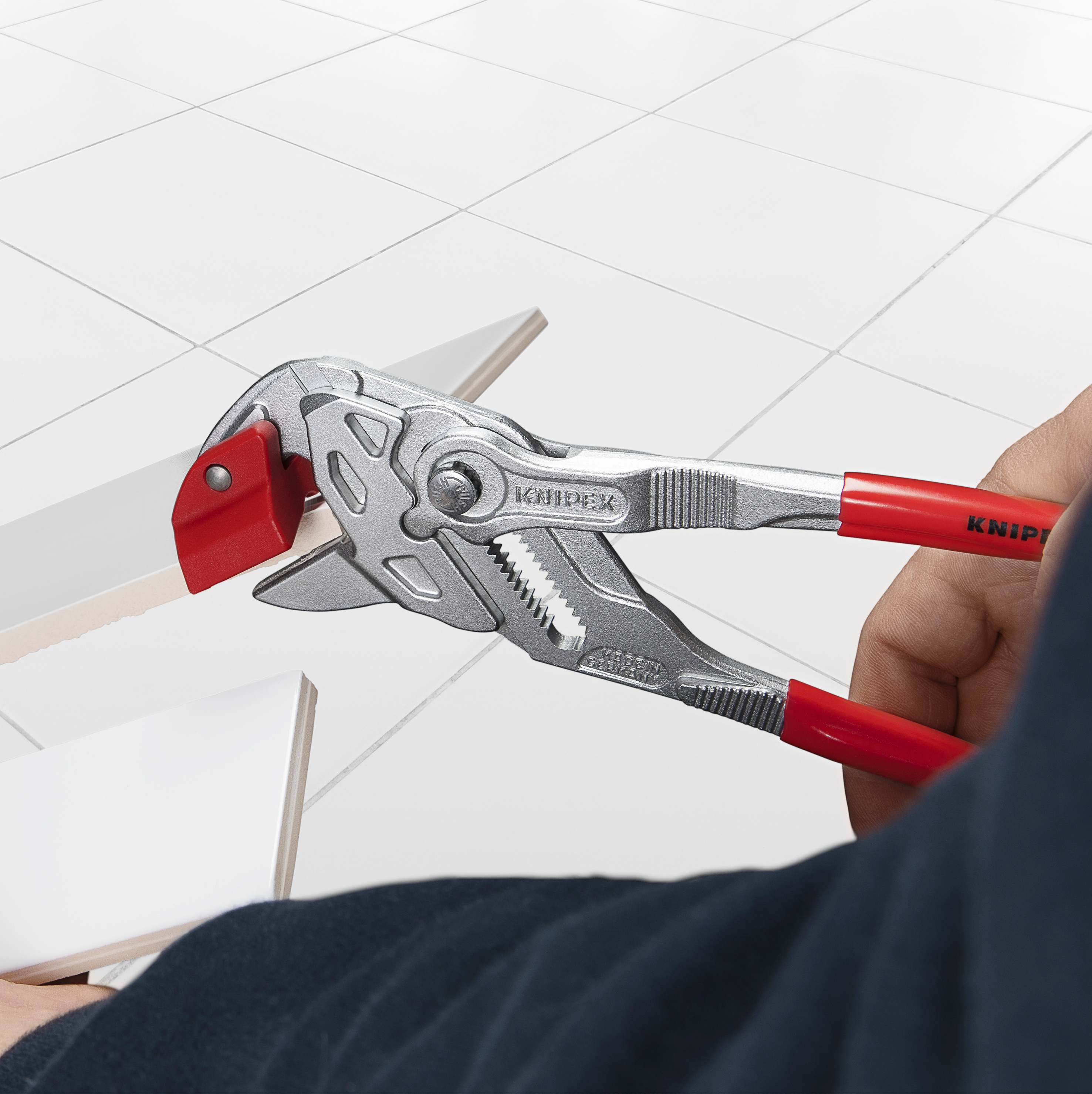 KNIPEX KNIPEX 91 13 250 Fliesenbrechzange 250 mm verchromt mit Kunststoff überzogen KNIPEX KNIPEX 91 13 250 Fliesenbrechzange 250 mm verchromt mit Kunststoff überzogen