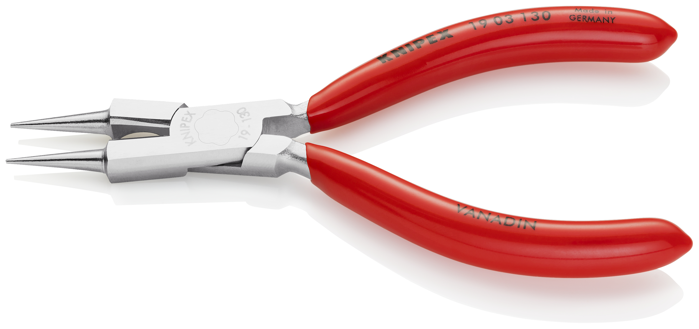 KNIPEX KNIPEX 19 03 130 Rundzange mit Schneide (Schmuckbiegezange) 130 mm verchromt mit Kunststoff überzogen KNIPEX KNIPEX 19 03 130 Rundzange mit Schneide (Schmuckbiegezange) 130 mm verchromt mit Kunststoff überzogen