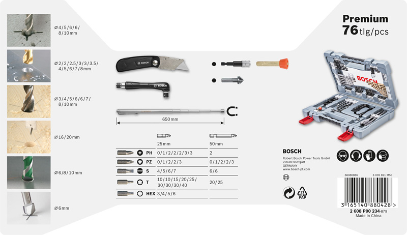 BOSCH 76-tlg. Premium X-Line Bohrer- und Schrauber-Set BOSCH 76-tlg. Premium X-Line Bohrer- und Schrauber-Set